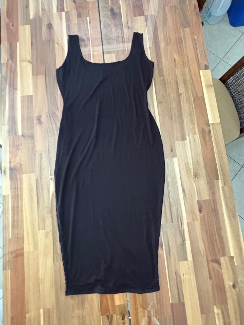 NWOT Naked Wardrobe Plus Sz 3X Black Maxi Scoop Neck Dress Bodycon Casual